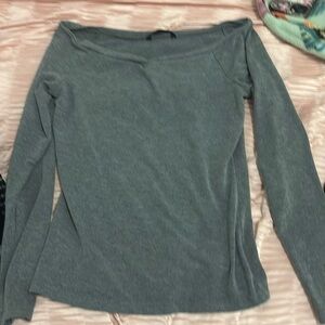 Long sleeve shirt v neck size small dark grey